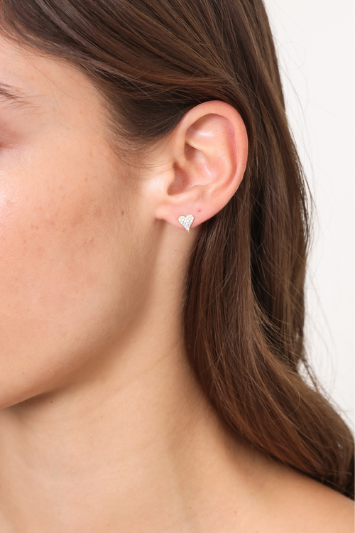 Athena Cz Heart Stud