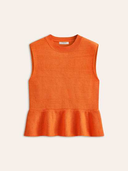 Sleeveless Ruffle Hem Sweater Vest