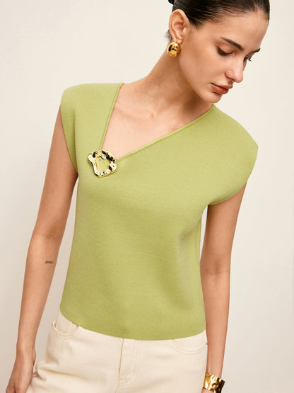 Metal Detail Knit Top