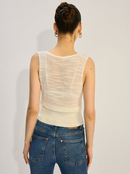 Metal Decor Knit Tank Top