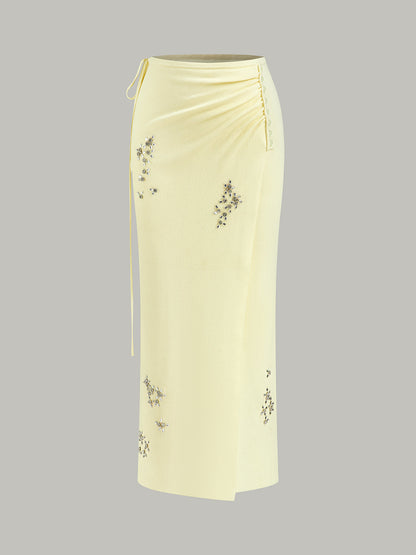 Wrap Skirt with Crystal Embellishments