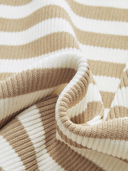 Striped Sleeveless Knit Vest