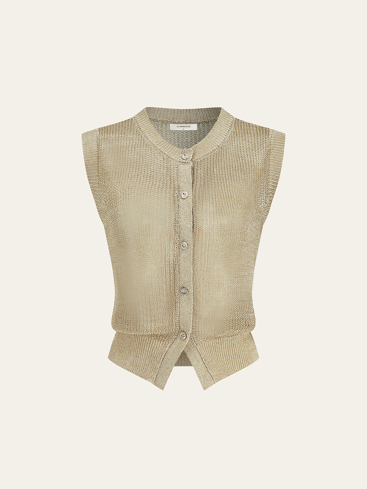 Knit Sleeveless Vest with Scarf