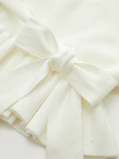 Bow Belted Peplum Knit Top