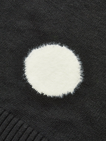 Large Polka Dot Mock Neck Sweater