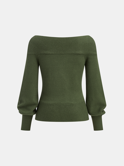 Off-Shoulder Twist Knit Top