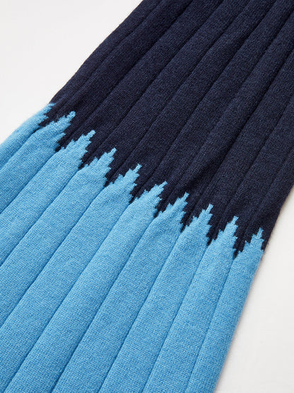 Contrast Flared Cuff Turtleneck Sweater