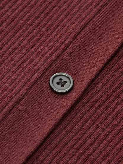 Halter Neck Button Front Ribbed Sweater