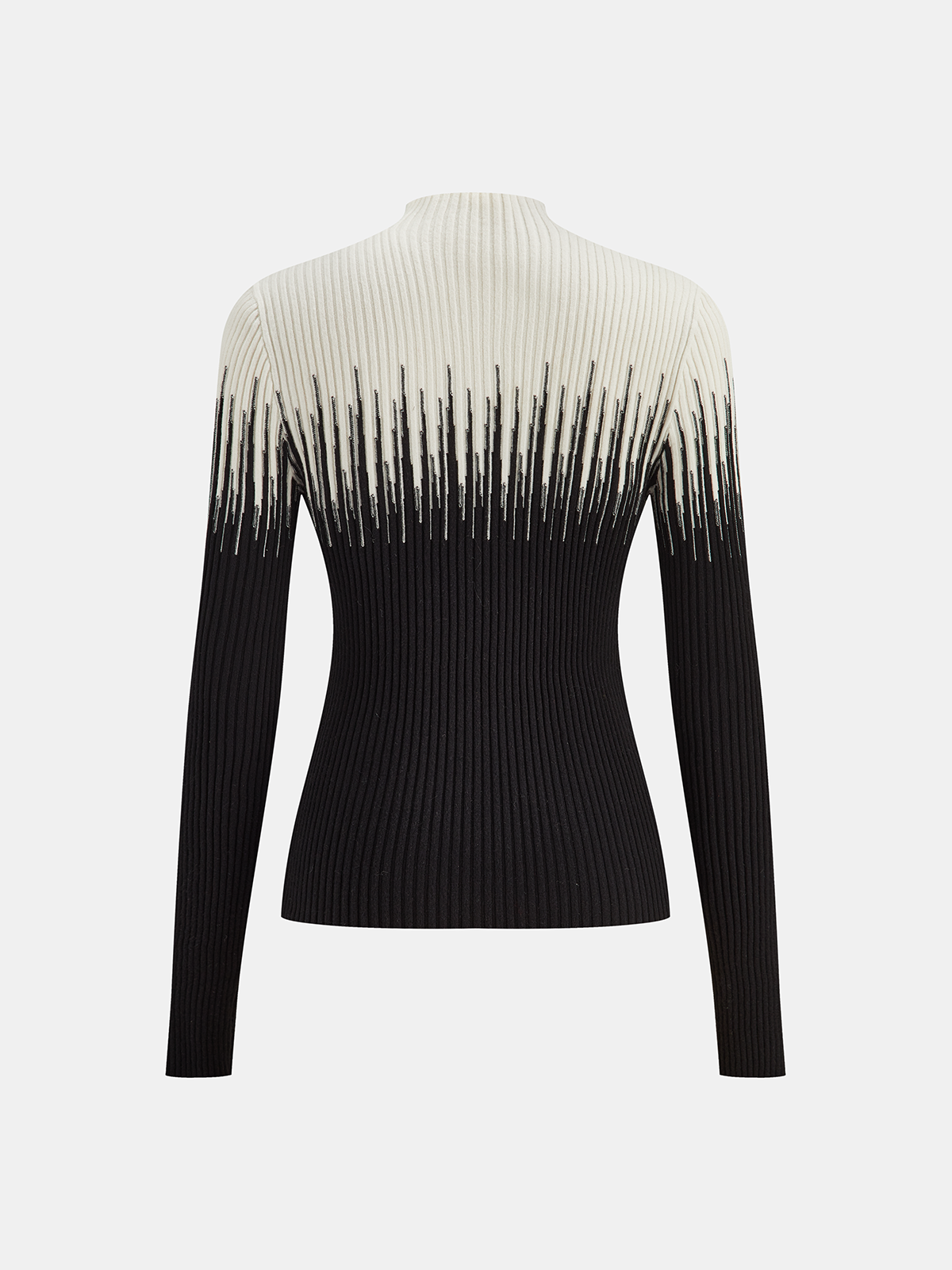 Geometric Pattern High Neck Sweater