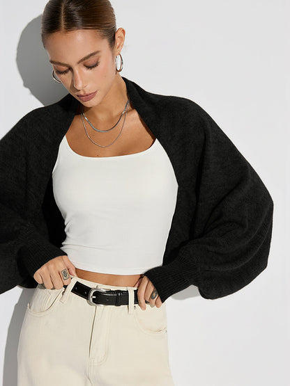 Wool Blend Oversized Batwing Sleeve Cardigan