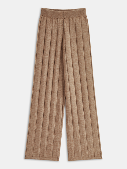 Soft Wide Rib Exposed Seam Jumper And Wide Leg Co-ord