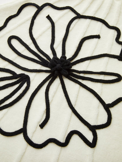 Floral Applique Knit Sweater