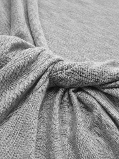 Twist-Front Wool-Blend Knit Sweater