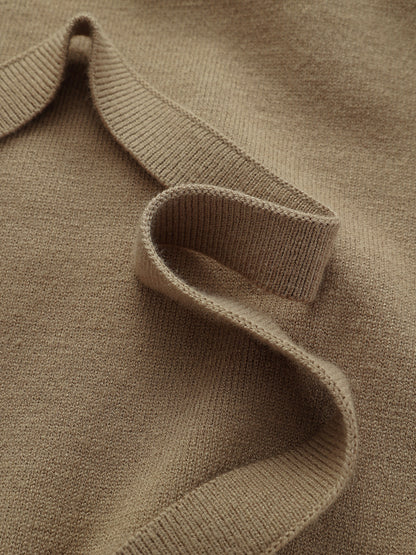 Cut-Out Shoulder Tie-Back Sweater