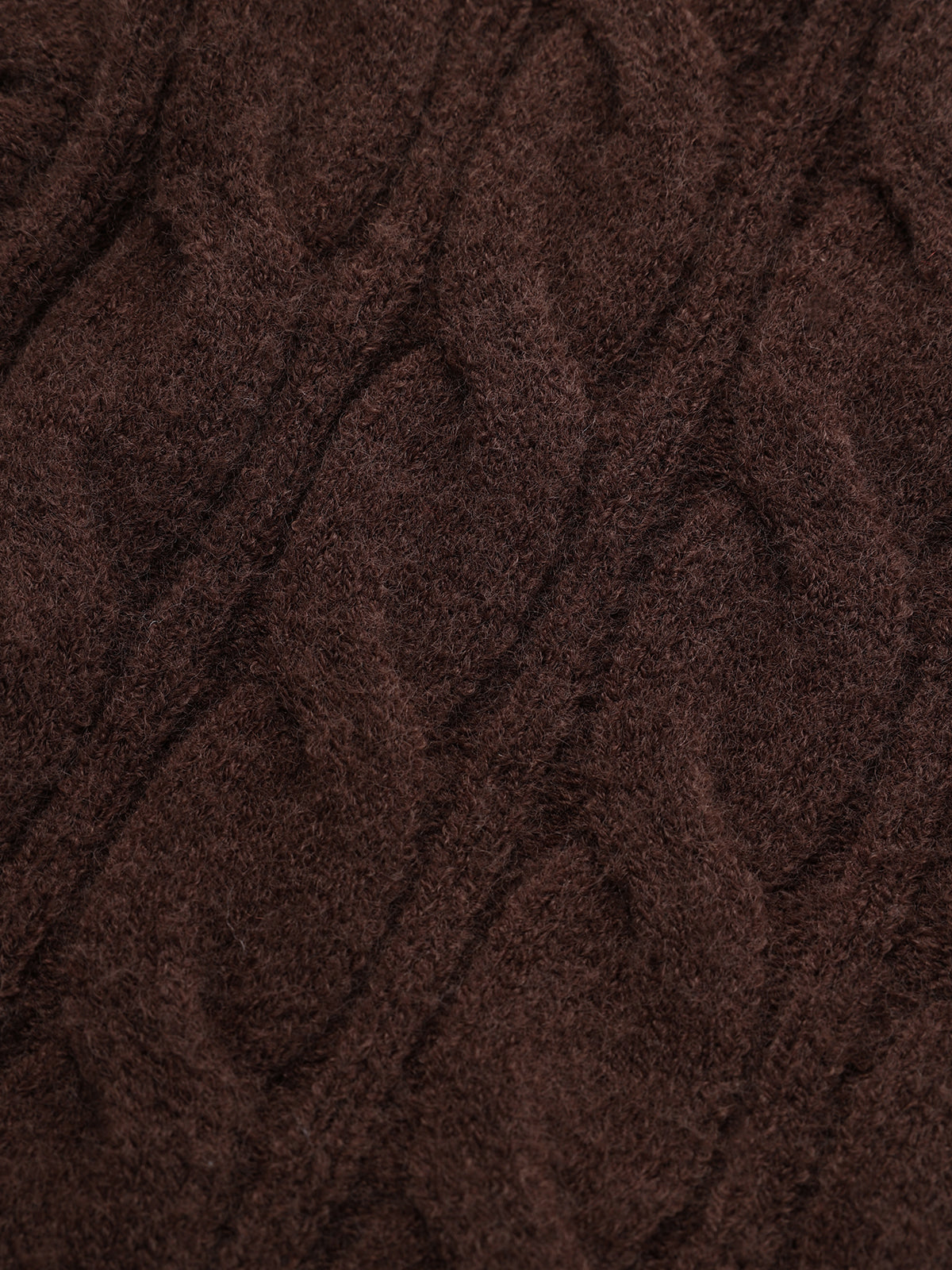 Cross-Front V-Neck Cable Knit Sweater