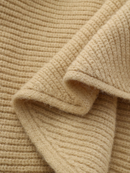 Asymmetric Wrap Knit Sweater