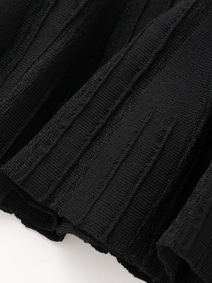 Flared Sleeve Peplum Knit Top