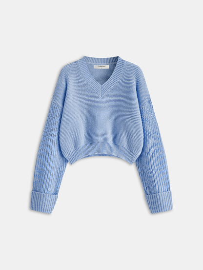 Minimalism V Neck Pullover Sweater