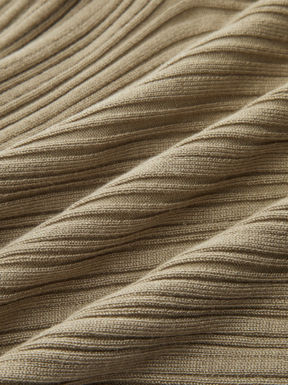 Twisted One Shoulder Ribbed Knit Top