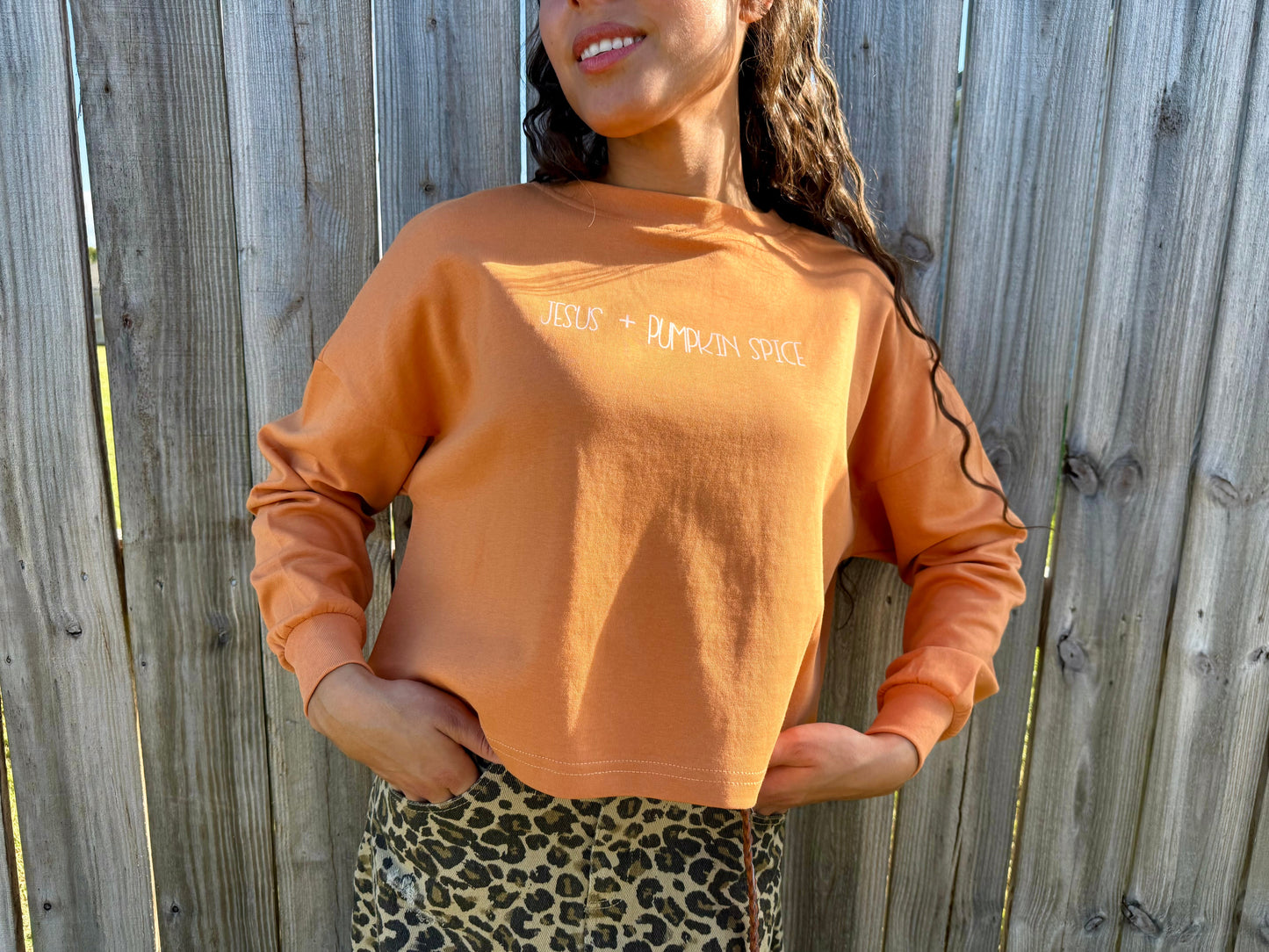 JESUS + PUMPKIN SPICE CROPPED TEE