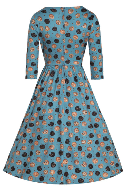 Billie Cookie Blue Long Sleeved Dress