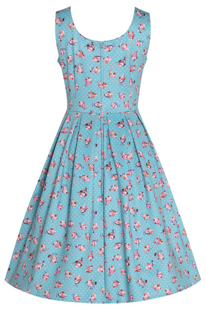 Amanda Sundae Blue Flared Dress