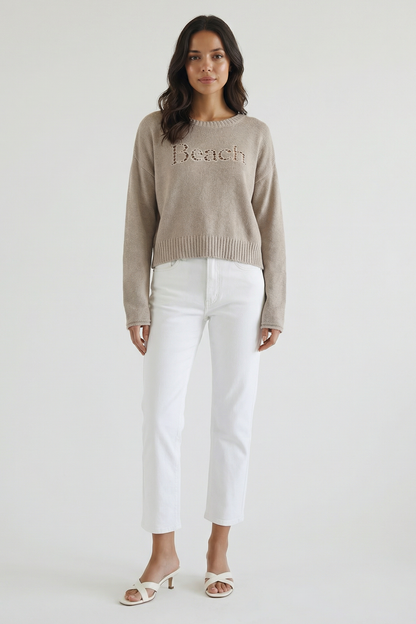 Beach Embroidered Sweater
