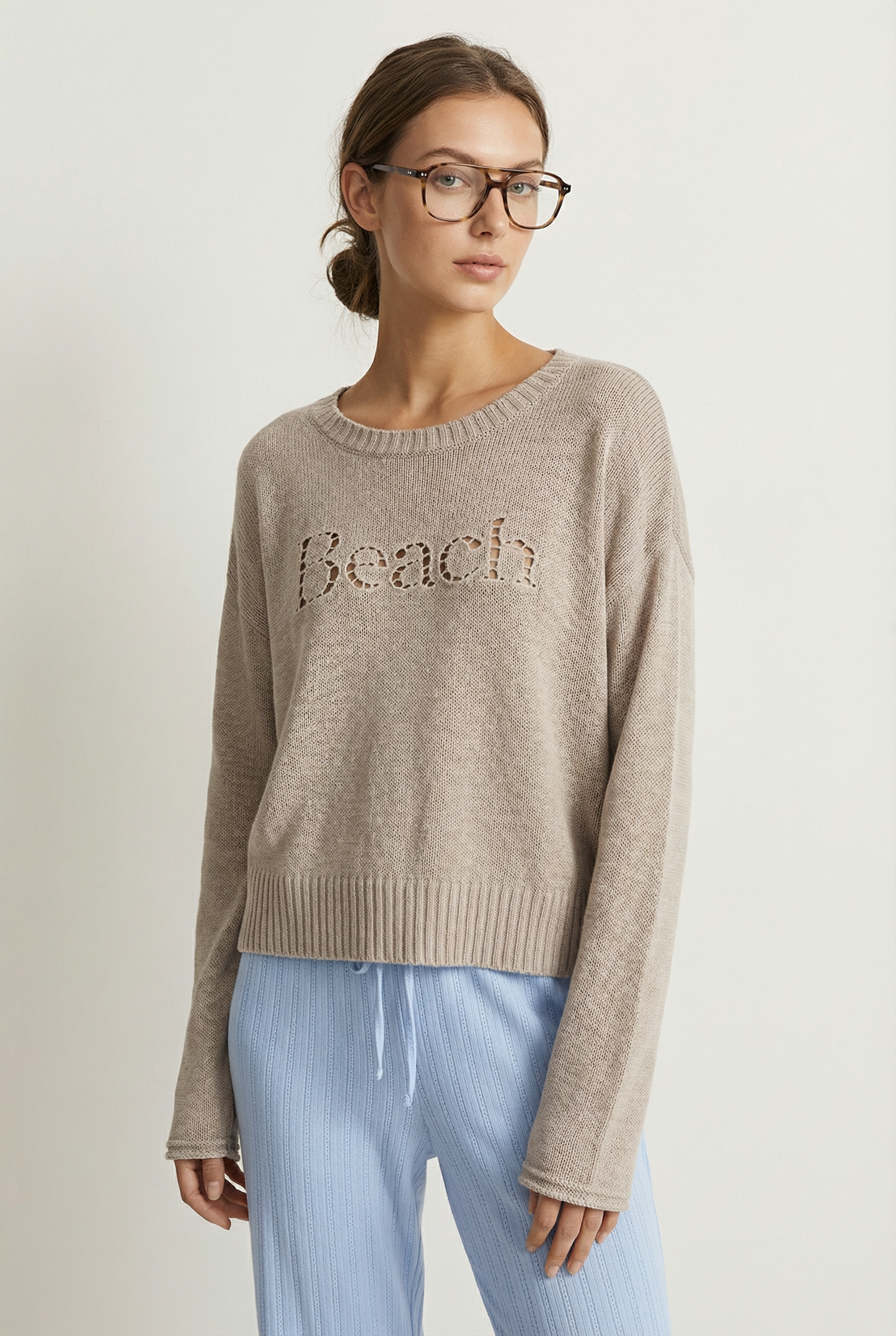 Beach Embroidered Sweater