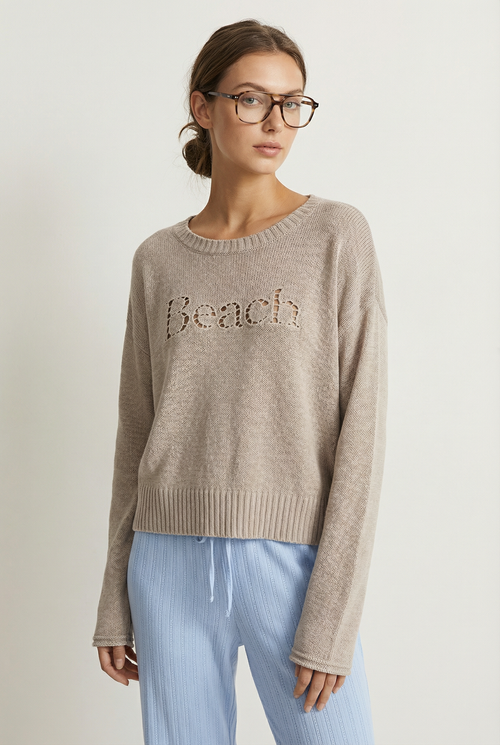 Beach Embroidered Sweater