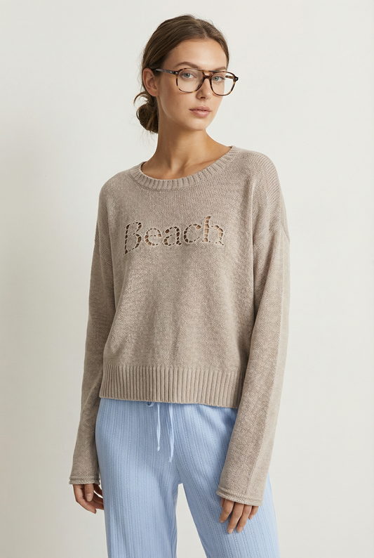 Beach Embroidered Sweater