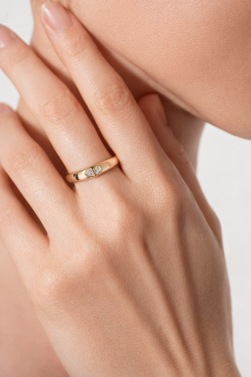 Bella Ring With Encrusted Bezel