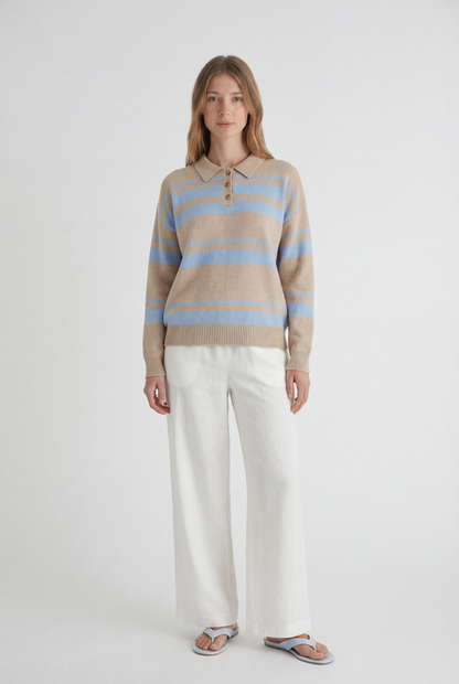 Bond St Stripe Polo Sweater