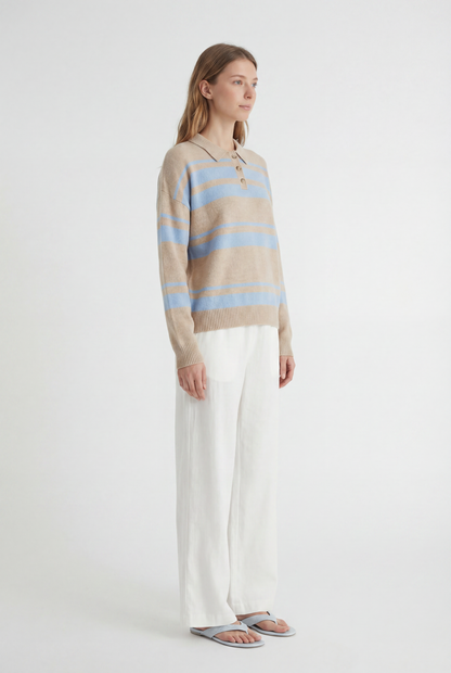 Bond St Stripe Polo Sweater