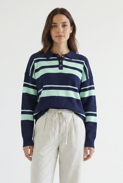Bond St Stripe Polo Sweater