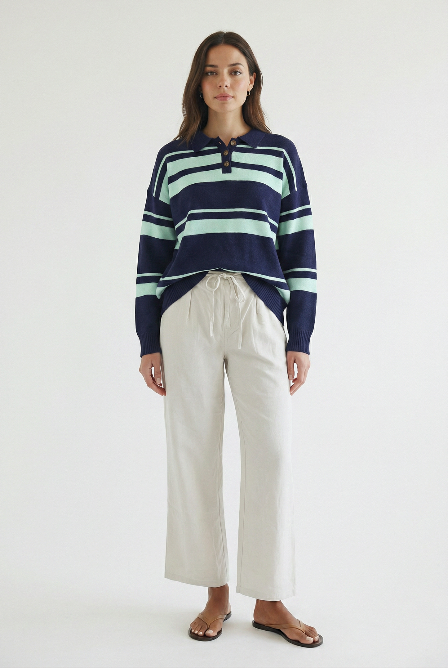 Bond St Stripe Polo Sweater