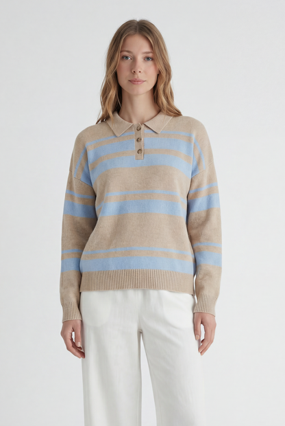 Bond St Stripe Polo Sweater
