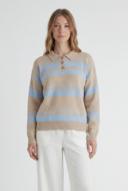 Bond St Stripe Polo Sweater