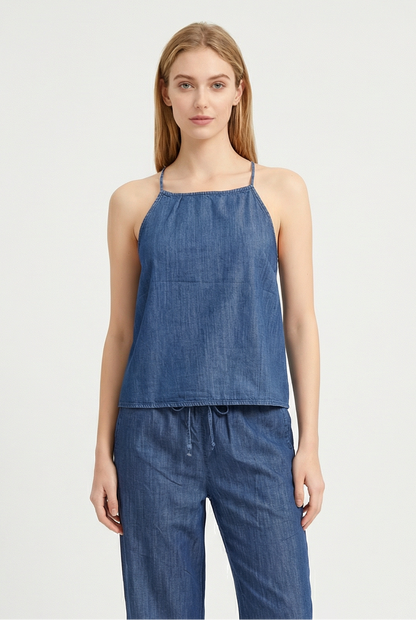 Bowie Denim Halter Top