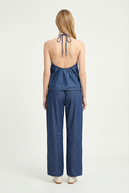 Bowie Denim Halter Top