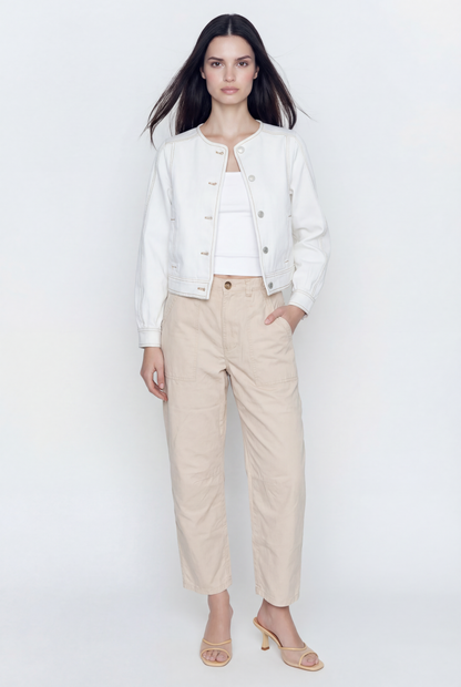 Callie Collarless Denim Jacket