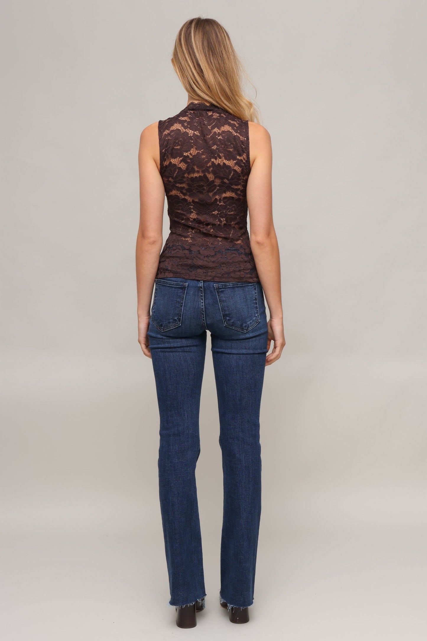 Candace V-Neck Lace tank