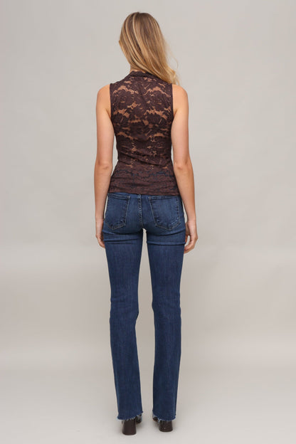 Candace V-Neck Lace tank