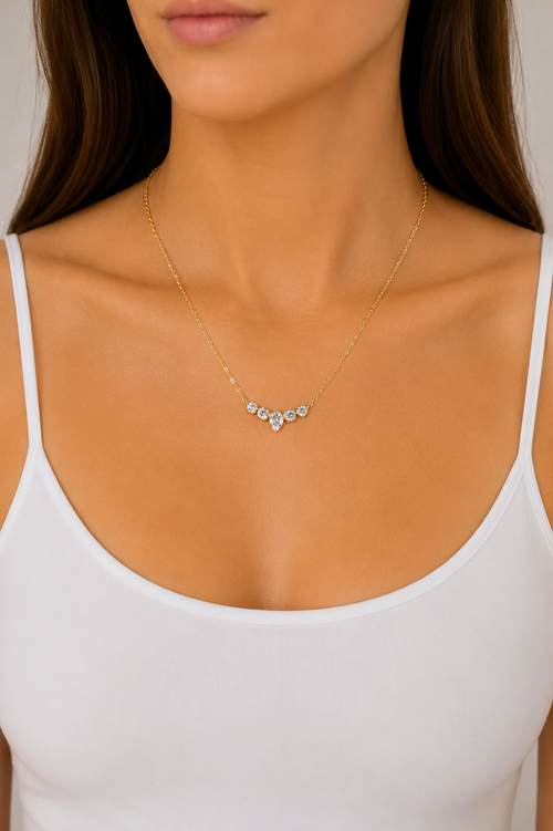 Dexter Multi Bezel Bar Necklace