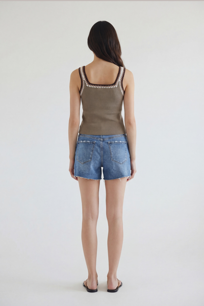 Colette Tri Color Trim Tank