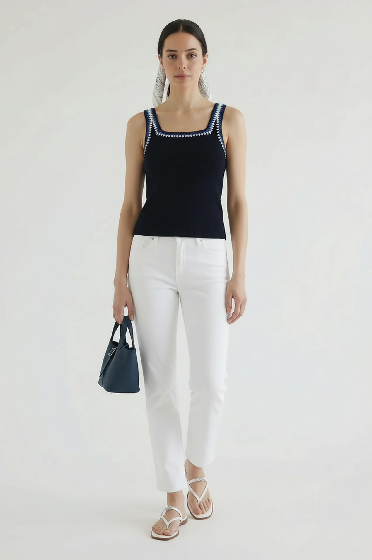Colette Tri Color Trim Tank