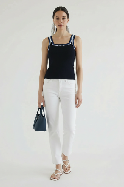 Colette Tri Color Trim Tank