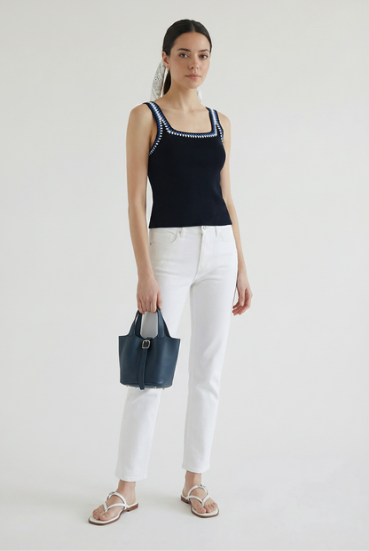 Colette Tri Color Trim Tank