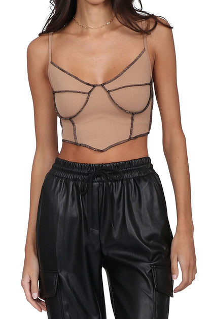 Contrast Handkerchief Top