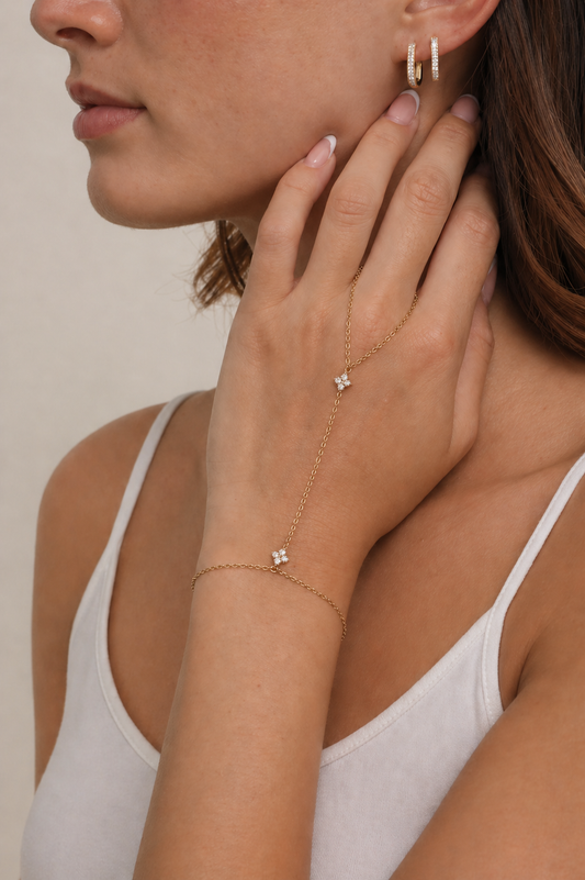 Cz Flower Hand Chain