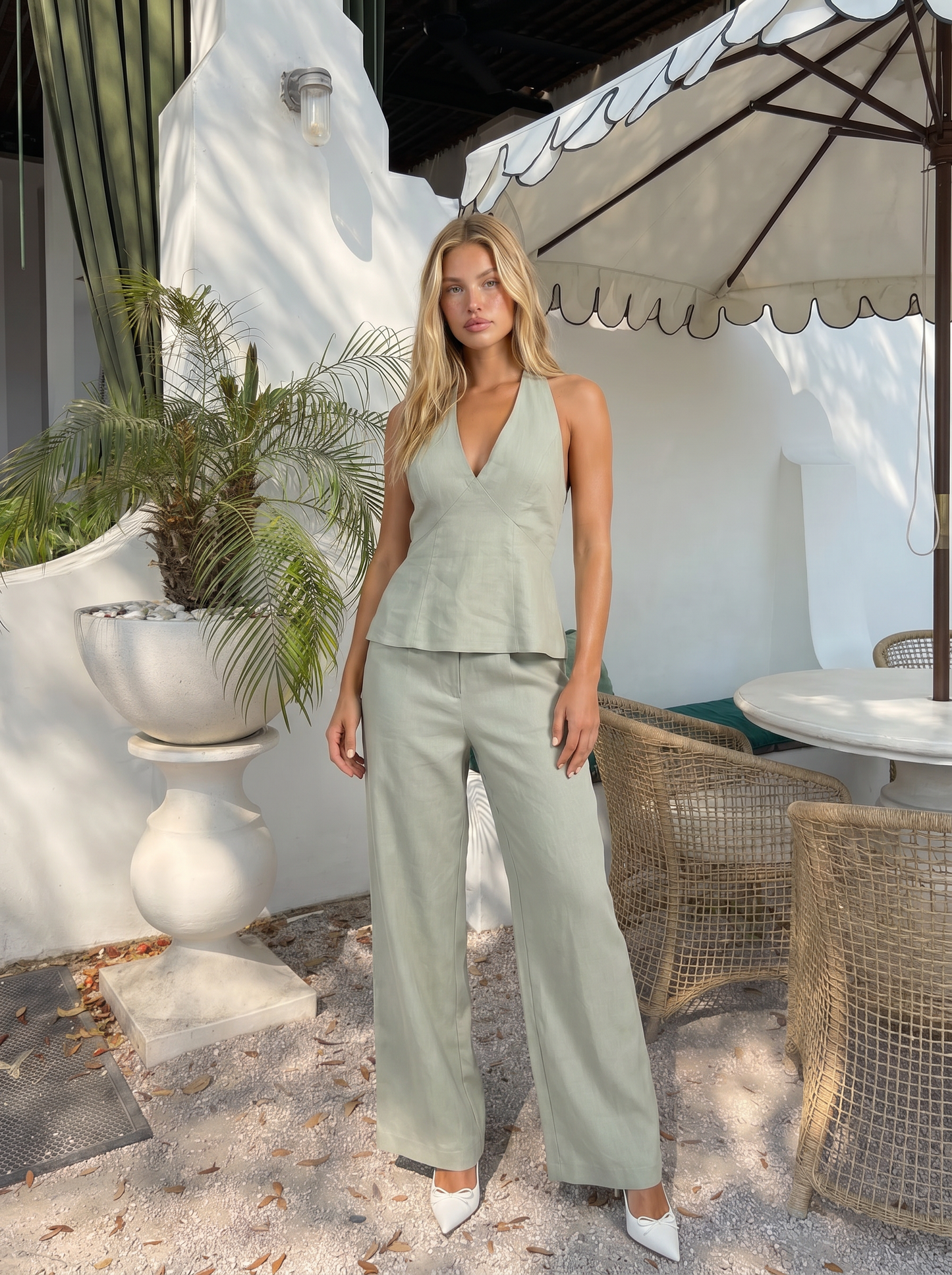 Dune Road Linen Halter Top